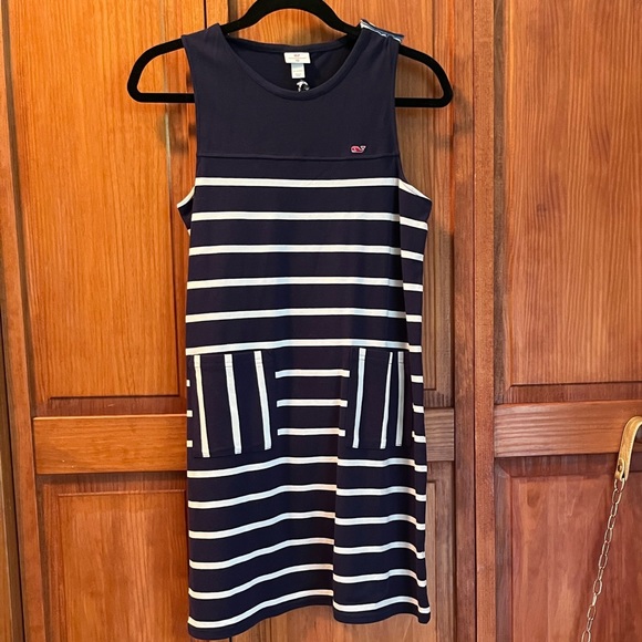 Vineyard Vines girls blue & white strip sleeveless dress ( NWT) - Picture 4 of 15